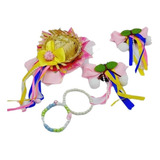 Faixa De Cabelo Bebê Meia Seda Festa Junina Mini Chapeuzinho
