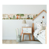 Faixa Decorativa Infantil Bebê Papel Parede Safári Bosque Cor Colorido