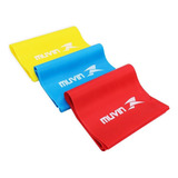 Faixa Elástica Muvin Kit Com 3 Tamanho 150cm X 15cm 3 Intensidades Diferentes Fitness Pilates Yoga Fisioterapia Alongamento Tonificação Muscular Exercícios Ginástica