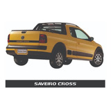 Faixa Emblema Adesivo Tampa Traseira Saveiro Cross G5 G6 Cor Preto
