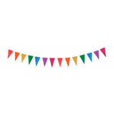 Faixa Estilo Flâmula Bandeirinhas Coloridas Para Carnaval