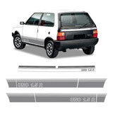 Faixa Fiat Uno 1 5 R 1989 Adesivo Lateral traseiro Branco