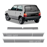 Faixa Fiat Uno 1 5 R 1989 Adesivo Lateral traseiro Prata