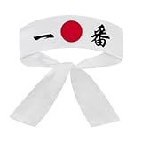 Faixa Japonesa Hachimaki Para Sushiman Ichiban Numero 1 Branco