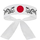 Faixa Japonesa Hachimaki Para Sushiman Ryuu Dragão Branco