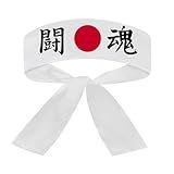 Faixa Japonesa Hachimaki Para Sushiman Toukon Espírito De Lutador Branco