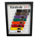Faixa Karate Miniatura Quadro Com Vidro