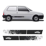 Faixa Lateral Fiat Uno Way 2012 2 Portas Adesivo Preto