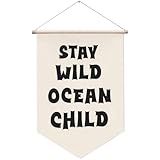 Faixa Para Decoração De Berçário Infantil Stay Wild Ocean Haning Banner De Lona Infantil Bandeira De Parede De Berçário Faixa De Lona Para Recém Nascidos Meninos Sala De Jogos Bebê Crianças