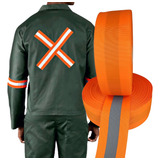 Faixa Refletiva Uniforme Gorgurão Laranja Fluorescente 100m
