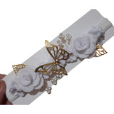 Faixa tiara De Bebê Batizado Branca