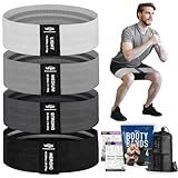 Faixas De Resistência Para Malhar Com Guia De Faixas De Treino 4 Faixas Elásticas De Tecido Para Mulheres E Homens Para Exercícios Faixas De Resistência Para Pernas Para Malhar Quadril Coxa