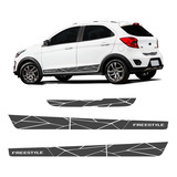 Faixas Ka Freestyle Hatch Adesivos Lateral traseiro Grafite