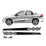 Faixas Laterais Celta Prisma 2005 A 2015 Kit Completo Sport