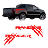 Faixas Laterais Ford Ranger Raptor Par Adesivos Caçamba