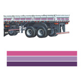 Faixas Rosa Carroceria Carreta 113 Scania Bi Tren 45 Unidade