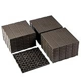 Famobay Ladrilhos De Deck De Plástico Interligados Grão Semelhante À Madeira Piso Externo À Prova D Água Para Uso Em Todas As Condições Climáticas