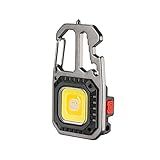 FAMURE Lanterna COB Pequena- Mini Luz Bolso - Chaveiro Recarregável 500 Lúmens- Chave Fenda- Abridor Garrafa- Chave Inglesa- Martelo Janela