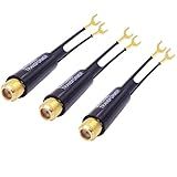 Fancasee Pacote Com 3 Adaptadores De Conversor De Transformador Correspondente UHF VHF FM De 75 Ohm A 300 Ohm Banhado A Ouro Com Conector Coaxial Fêmea Tipo F Para Cabo Antena De TV