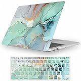 Fancity Capa Compatível Com MacBook Pro De 13 Polegadas Com Touch Bar 2020 2021 2022 M2 M1 Chip A2338 A2289 A2251 A2159 A1989 A1706 Hard Shell Pro 13 Versão 2016 2022 E Capa De Teclado Mármore Verde
