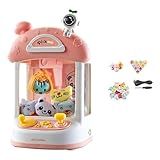 Fancyes Mini Máquina De Garra Dispensador De Prêmios De Doces Jogo Presente De Natal Portátil Interno Com Luzes E Sons Brinquedo De Pelúcia Rosa 20 Bonecas