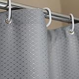Fanjow Cortina De Banheiro Cortina De Banheiro Tecido Jacquard Poliéster Cortina De Chuveiro Impermeável Waffle Banheiro 180 Cm200 Cm 72 78 Cinza 
