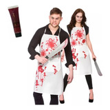 Fantasia 2 Avental Açougueiro Assassino Haloween Sangue