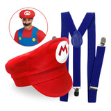fantasia acessorio suspensorio chapeu mario luigi adulto