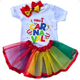 Fantasia Body Bebê Meu Primeiro Carnaval Meninas Saia Tule