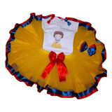 Fantasia Branca De Neve Saia Tutu Com Camiseta Ou Body