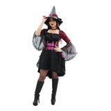 Fantasia Bruxa Adulto Vestido Halloween Bruxinha Veludo