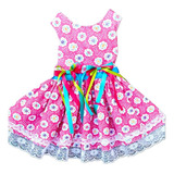 Fantasia Caipira Pet Festa Junina Cachorro Vestido Rosa