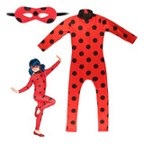 Fantasia Carnaval Festa Ladybug Infantil Longa Com Máscara