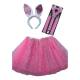 Fantasia Coelinha Adulto Saia Tule Glitter Festa Fantasia