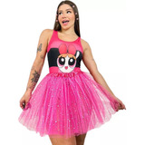 Fantasia Conjunto Meninas Super Poderosas Body E Saia Tule
