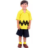 Fantasia Cosplay Infantil Charlie Brown Filme