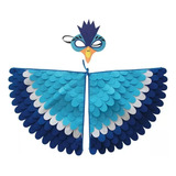 Fantasia De Coruja Com Asas De Pavão De Pássaro Com Máscara