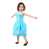 Fantasia De Princesa Azul Infantil Vestido Cinderela Frozen