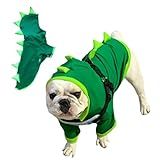 Fantasia Dinossauro Pet Verde Roupas Para Cães E Gatos P 