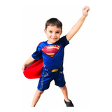 Fantasia Do Superman Curta Com Capa Infantil Com Enchimento