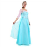Fantasia Elsa Frozen Vestico Com Capa Adulto Disney