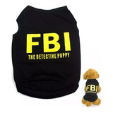 Fantasia Fbi Verão Cães Gatos Cachorro Roupa Pet