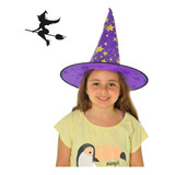Fantasia Feiticeira Halloween Criança Bruxa Chapéu