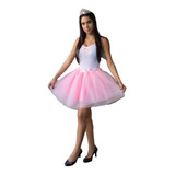 Fantasia Festa Boneca Bailarina Adulto Saia Tutu E Body