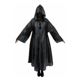 Fantasia Halloween Capa Morte Com Capuz Mago Pânico Adulto
