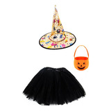 Fantasia Halloween Infantil Menina Tutu Dia Das Bruxas