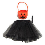 Fantasia Halloween Infantil Saia Tutu Batom Bolsinha