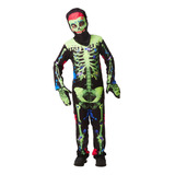 Fantasia Halloween Menino Esqueleto Zumbi Caveira