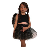 Fantasia Hallowen Infantil Anjo Negro Luxo