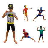 Fantasia Homem Aranha Vingadores Com Máscara Super Herois